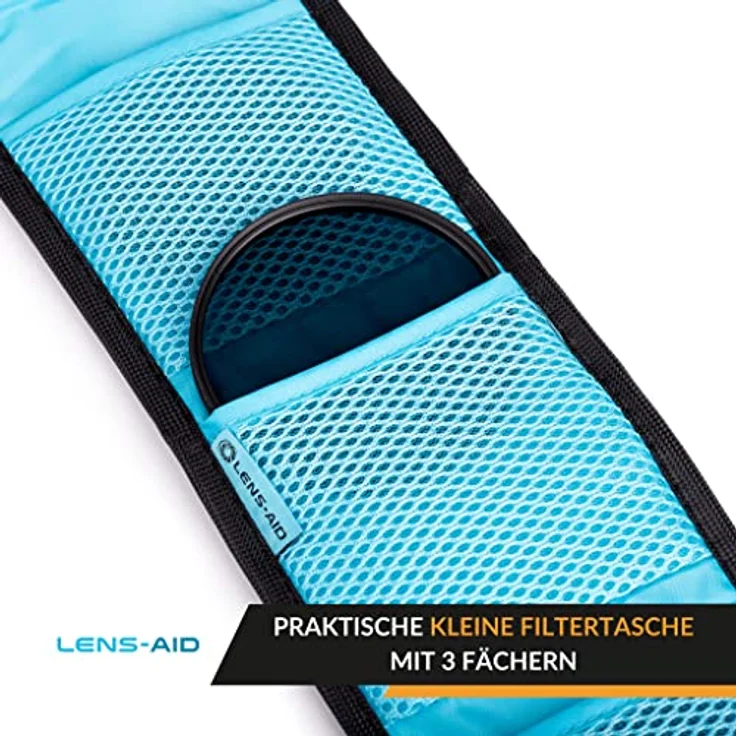 LENS-AID Filtertasche für Rundfilter mit Fächer für Filter bis 82mm, Aufbewahrungstasche für Polfilter, UV-Filter, Kamera Deckel etc. – Bild 5