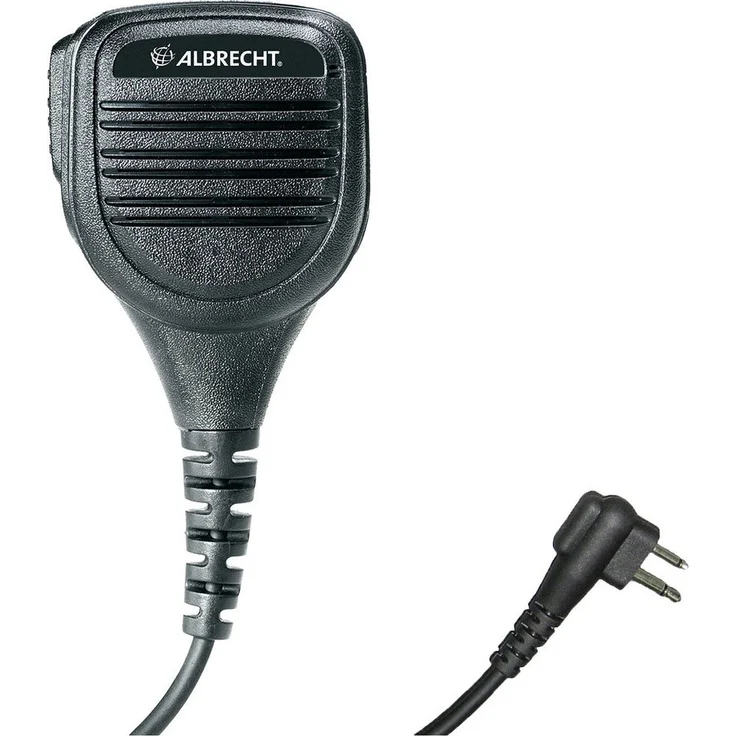 Albrecht Funkgerät Albrecht Lautsprecher-Mikrofon SM600 Motorola Lautsprecher Mic 41757, Staub- und Spritzwasserschutz, drehbarer Gürtelclip, Spiralkabel – Bild 1