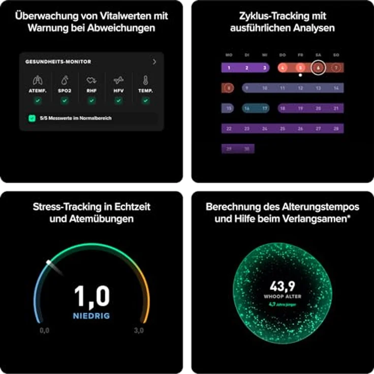 WHOOP 5.0 inkl. Peak-Mitgliedschaft, Schlaf- und Gesundheits-Tracker mit 14 Tagen Akkulaufzeit, personalisiertem Coaching und 12-monatiger Mitgliedschaft – Bild 2