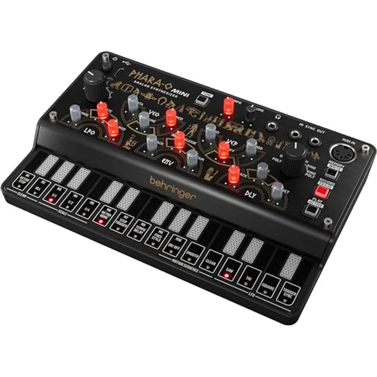 Behringer Phara-O Mini Synthesizer, kompakter analoger MIDI-Controller mit 3 Stimmen, Oszillator, Delay-Effekt und 27-tasten Keyboard – Bild 4