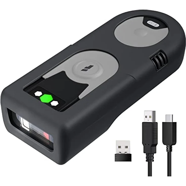 Inateck BCST-43, Bluetooth 1D Barcode Scanner mit 2,4Ghz USB Adapter, liest Barcodes von Bildschirmen, exklusive Schnelltasten – Bild 1