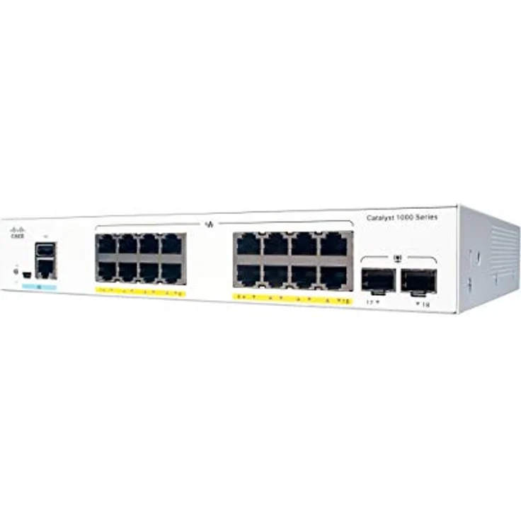 Cisco Catalyst 1000-16P-2G-L Netzwerk Switch, 16 GbE PoE+ Ports, 120W PoE Budget, 2 1G SFP Uplink Ports, lüfterloser Betrieb, erweiterte eingeschränkte Lebenszeitgarantie (C1000-16P-2G-L) – Bild 1