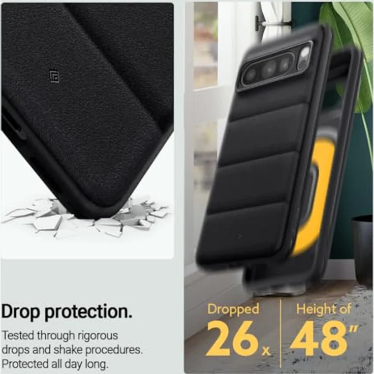 Caseology Athlex für Google Pixel 8 Pro Hülle, [Sandstein Textur], Seitliche Griffmuster Handyhülle - Aktiv Schwarz mit erhöhtem Schutz und Urbanem Design – Bild 4