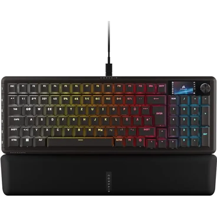 Corsair Vanguard PRO 96 Gaming-Tastatur, MGX Hall-Schalter, 8.000 Hz, Rapid Trigger, LCD, RGB, 96 % Layout