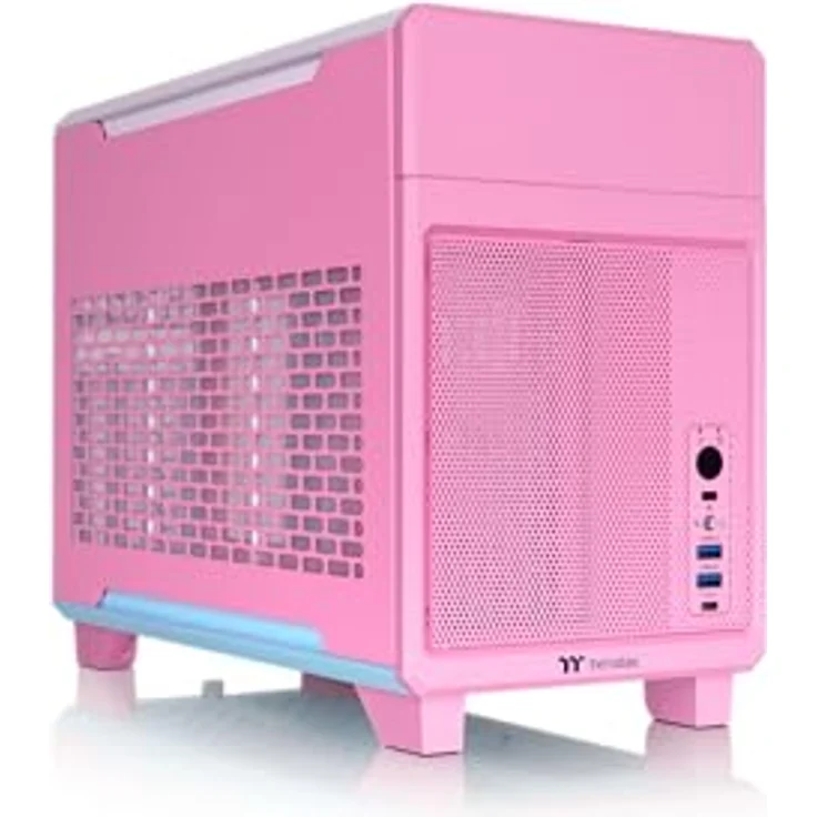 Thermaltake TR100 Mini Tower PC-Gehäuse, super kompakt, Bubble Pink, für Mini ITX Mainboards, unterstützt Grafikkarten bis 360 mm und AiO-Wasserkühlungen bis 280 mm – Bild 1
