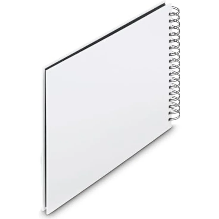 Hama Spiral-Album "Fine Art", 28x24 cm, 50 schwarze Seiten, Weiß, mit Einstecktasche und strukturierte Oberfläche – Bild 3