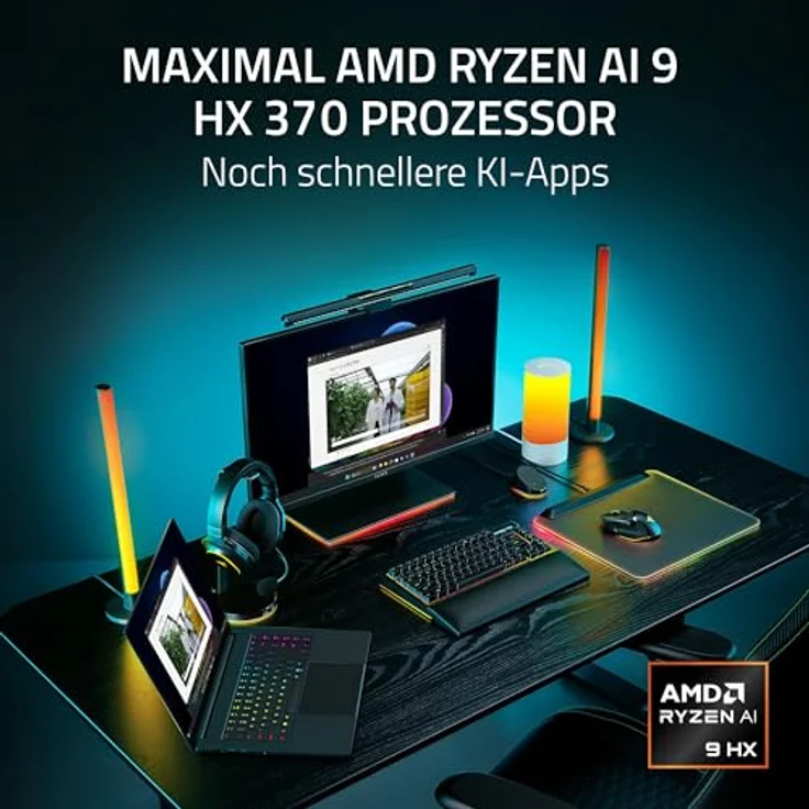 Razer Blade 16 (2025) - 16 Zoll AI Gaming Laptop - NVIDIA GeForce RTX 5090 - AMD Ryzen AI 9 HX 370-16" QHD+ 240Hz OLED Display - 64GB LPDDR5X 8000 MHz - 4TB SSD - QWERTZ DE-Layout | Schwarz – Bild 4