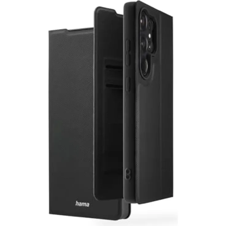 Hama Handyhülle für Samsung Galaxy S25 Ultra (Handytasche, Etui mit Kartenfach, Standfunktion, extra Schutz von Display und Kamera, Magnet, Klapphülle, weich) schwarz