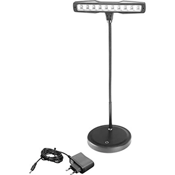 ah Stands SLEDPL10B Adam Hall SLED LED Desktop-Pianoleuchte mit 10 LEDs schwarz  – Bild 3