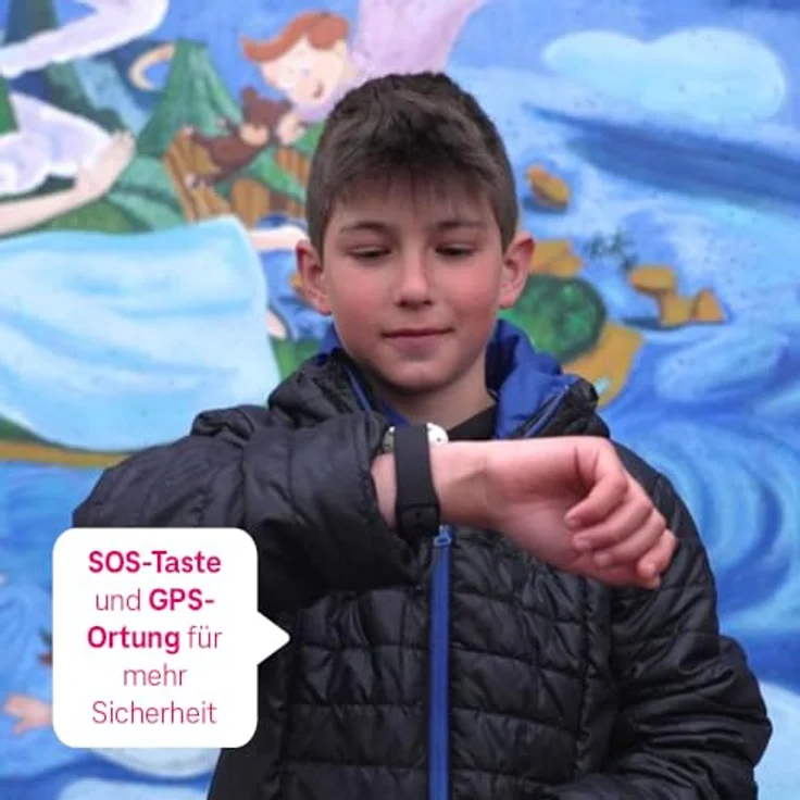 Deutsche Telekom SaveFamily SaveWatch+ Kinder Smartwatch mit GPS, Anruf Funktion, SOS, Schulmodus und Telekom SIM-Karte - Schwarz – Bild 5