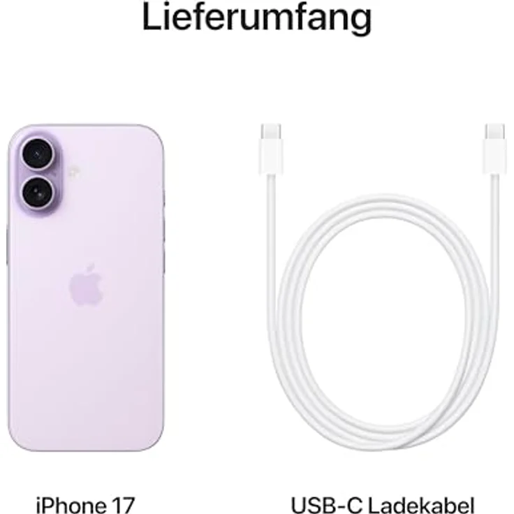 Apple iPhone 17 (256 GB, Lavender, 6.30", Dual SIM, 5G), Smartphone, Violett – Bild 6