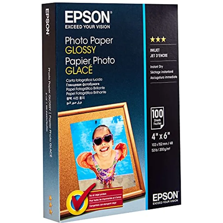 EPSON Foto Papier glänzend 100x150mm 100 Blatt 1er-Pack