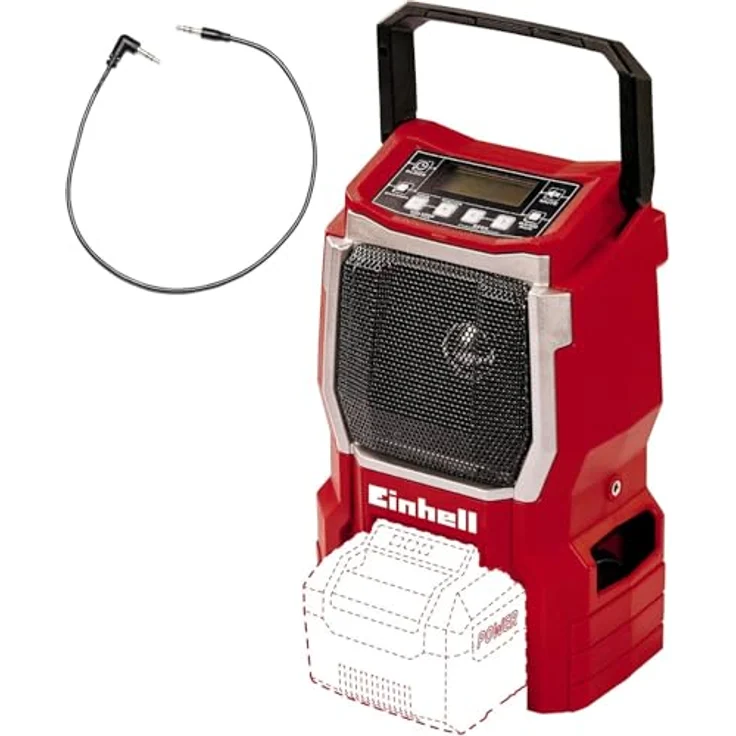 Einhell Akku-Radio TE-CR 18 Li - Solo (18V, 90mm Lautsprecher, 10 Senderspeicherplätze, LCD Display, integrierte Antenne, AUX Anschluss, ohne Akku und Ladegerät) – Bild 2