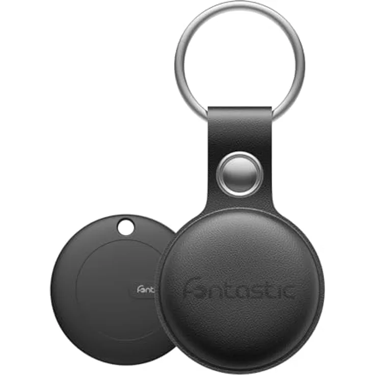 Fontastic FonTag Smart Finder – Schlüsselfinder mit App iOS kompatibel, Bluetooth Tracker inkl. Alarm-Funktion, Peilsender Mini, Schlüssel Tracker wetterfest (Schlüsselfinder mit Anhänger Schwarz)