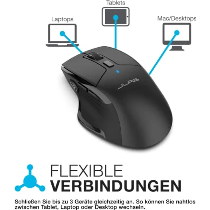 JLab JBuds Wireless Mouse, Verbindung über Bluetooth oder USB, Bluetooth-Maus für viele Geräte, ergonomische, wiederaufladbare Wireless-Mäuse für Laptop, PC, Tablet, Windows, Mac, Chrome OS – Bild 2
