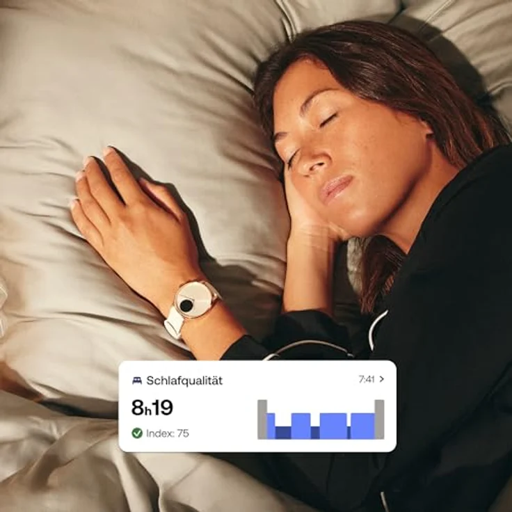 Withings ScanWatch Light, Hybrid-Smartwatch, 24-Stunden-Überwachung der Herz-Kreislauf-Gesundheit, Menstruationszyklus-Tracker, Schlaf- und Aktivitätstracker, 30 Tage Batterie, kompatibel mit Android, Weiß und Grau – Bild 4