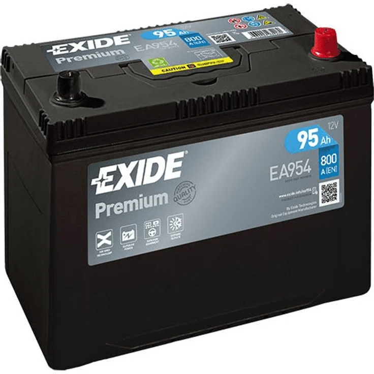 Exide EA954 Premium Carbon Boost, 12V Autobatterie mit 95Ah und 800A Kälteprüfstrom, Pluspol rechts, inkl. 7,50 Pfand – Bild 1