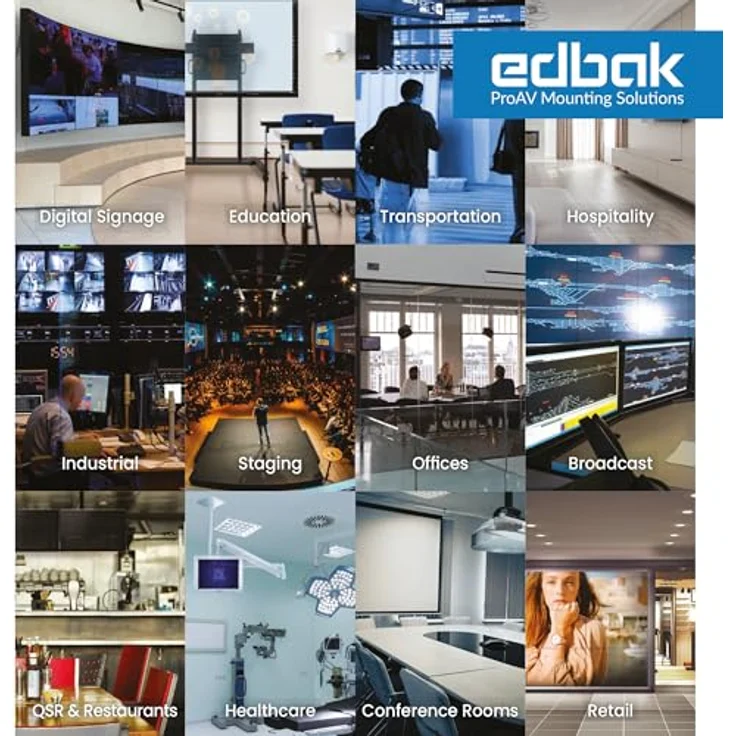 EDBAK Beamer Halterung Decke, Höhenverstellbar 475-650 mm, bis 30 kg, Neigbar -7,5°/+7,5°, Schwarz, Interne Kabelführung – Bild 8