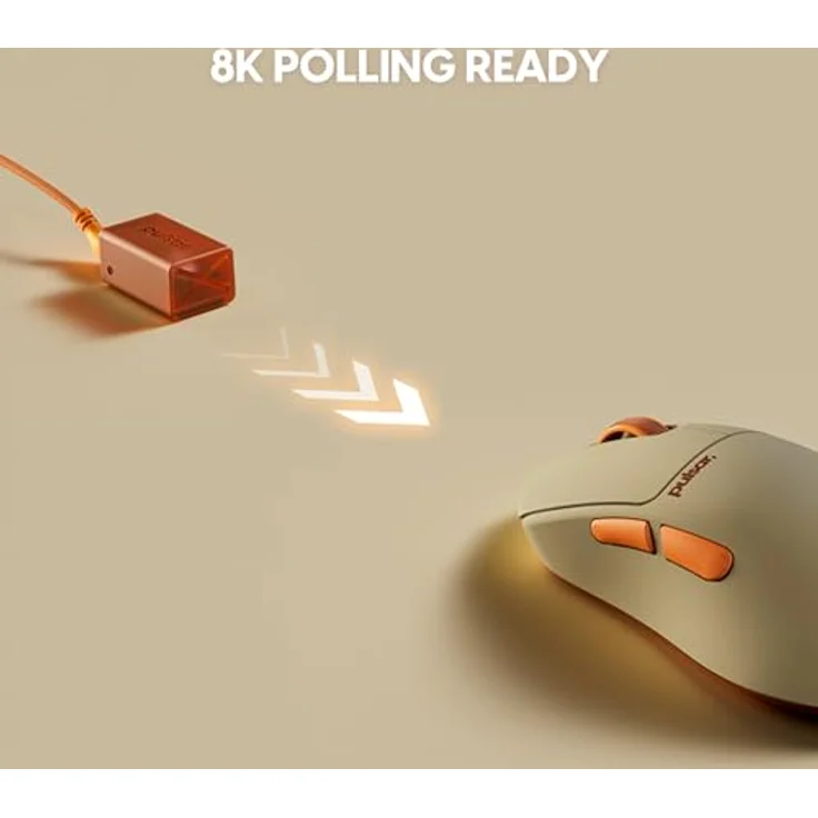 Pulsar X3 CrazyLight Mini Wireless Gaming Maus, 32.000 DPI, 8K Polling-Rate, Beige – Bild 6