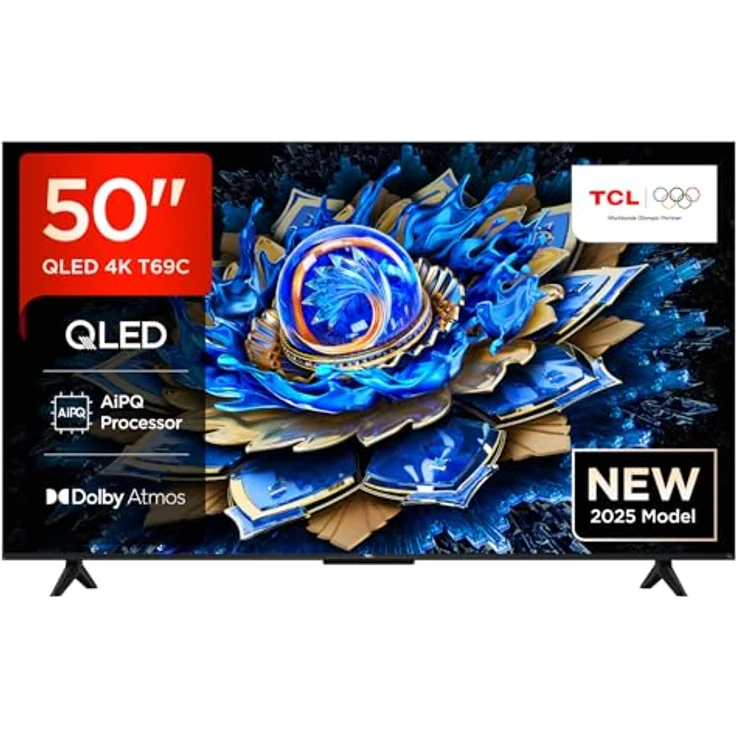 TCL 50T69C, 50 Zoll QLED 4K HDR Smart Google TV mit Dolby Vision & Atmos, Game Master, kompatibel mit Google Assistant & Alexa – Bild 1