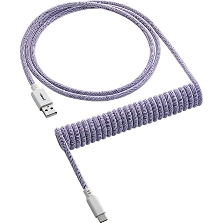 CableMod Classic Coiled Keyboard Cable - Spiralkabel für Tastatur USB C auf USB Typ A - Gaming Tastaturkabel 1,5m Lange - Hohe Lebensdauer - Violett