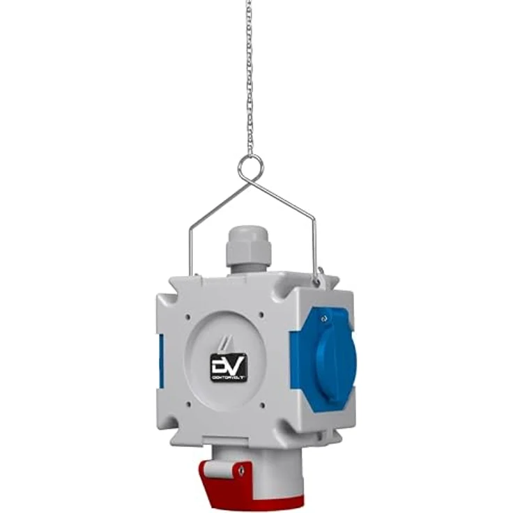 Doktorvolt Energiewürfel Stromverteiler mDV 1x16A/5P 2x230V, 3-fach mit Mennekes-Steckdosen, für Baustellen und Industriebetriebe – Bild 2