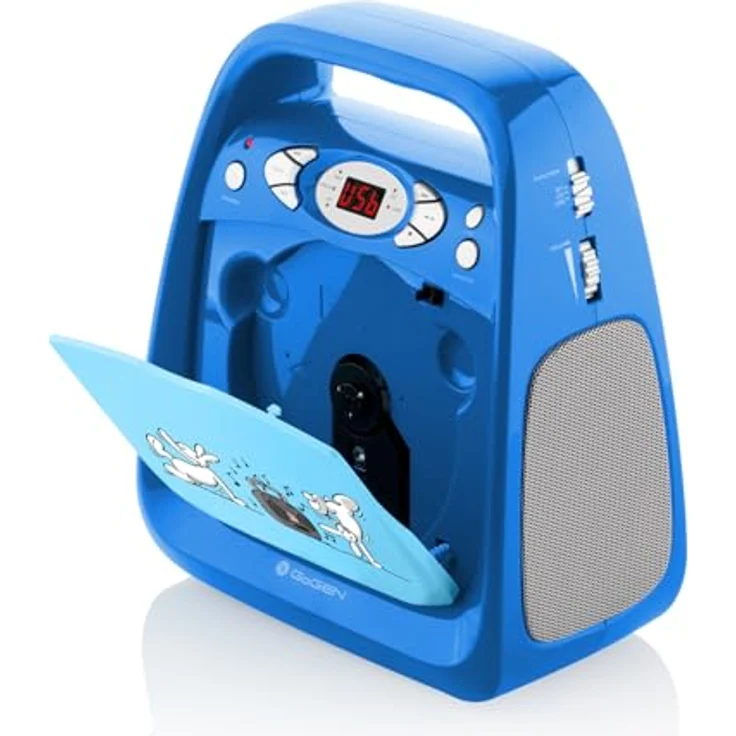 GoGen Bob und Bobek CD KARAOKE, Kompaktanlage mit Bluetooth, USB-Eingang, Mikrofon, blau – Bild 3
