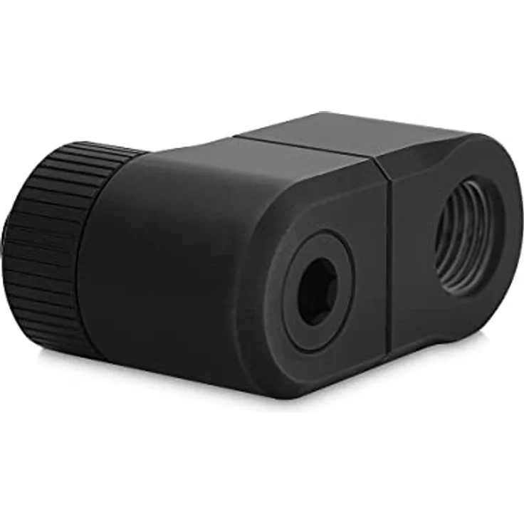 EK EKWB Quantum Torque Double Rotary Offset 28 Fitting, drehbarer 28-mm-Versatzadapter mit Außengewinde und Innengewinde, schwarz – Bild 1