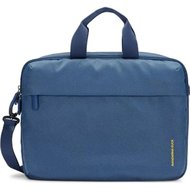Mandarina Duck Zephyr Aktentasche 38 cm (15.35"), langlebige Notebooktasche aus Polyester, Blau, mit Schutzfach für Laptops bis 39 cm