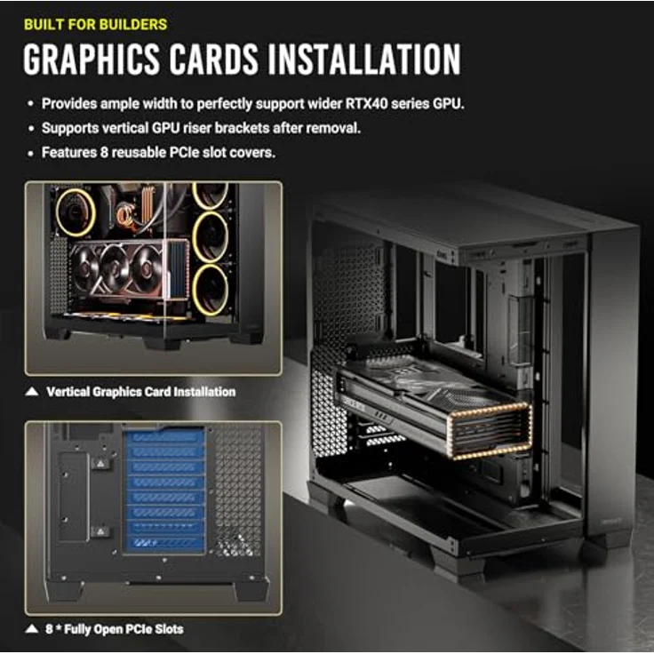 Antec C8 (mATX, ITX, ATX, E-ATX), PC Gehäuse, Schwarz – Bild 8