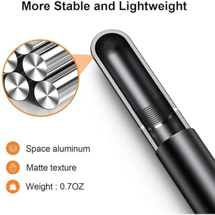 Stylus Stift für sämtliche Touchscreens,JOYROOM Universaler Eingabestift Pencil,der Stylus-Eingabestift 2-in-1 ist kompatibel für Apple iPad, iPhone und Samsung Tablets (Off-schwarz) – Bild 2
