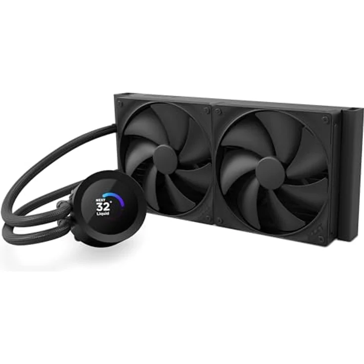 NZXT Kraken Plus 280, AIO CPU Flüssigkeitskühler mit 280mm Radiator, 2 x F140P Lüfter, anpassbarem 1,54" LCD, kompatibel mit AMD AM5/AM4 und Intel LGA 1851/1700/1200/115X, schwarz – Bild 4
