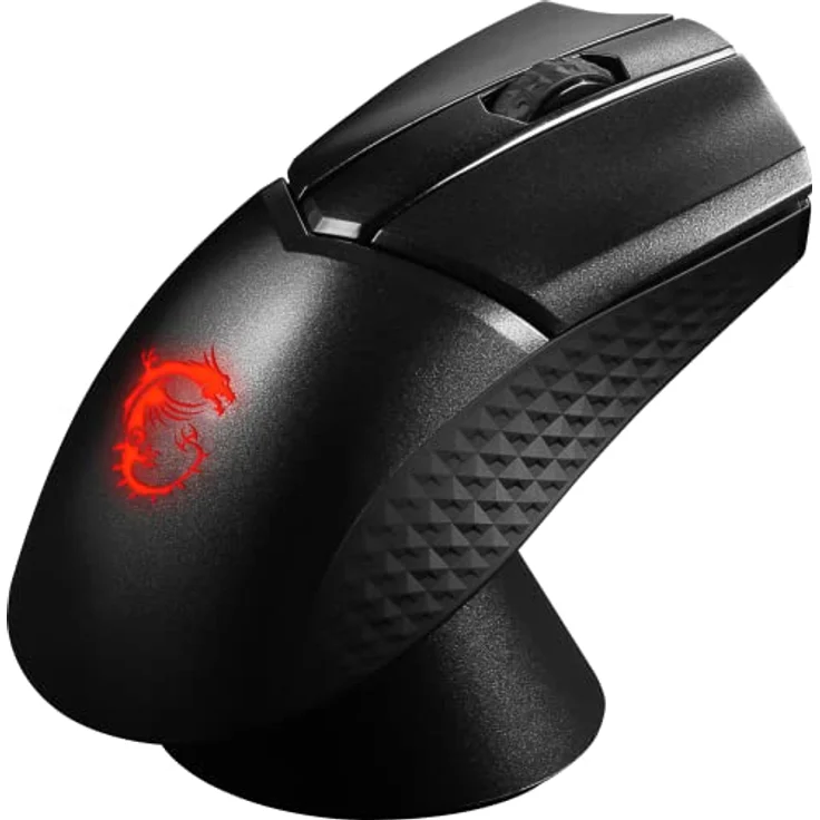 MSI Clutch GM31 Lightweight Wireless Gaming Mouse - 12.000 DPI Optischer Sensor, Rechtshänder, 60M+ Click OMRON Schalter, 6 Tasten, 110Std-Akku, Ladestation, 1ms Latenz, RGB, 73g - Kabellos/-gebunden – Bild 5