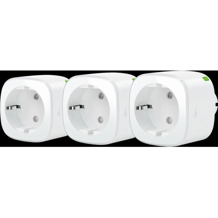 Eve Smart Plug Energy, 3er Pack, Matter-kompatible smarte Steckdosen mit Energieverbrauchsmessung
