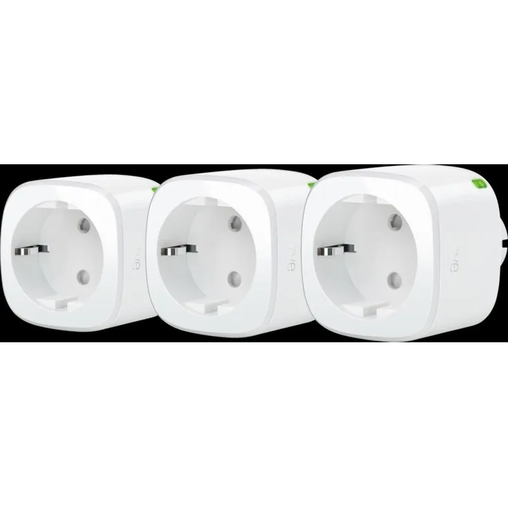 Eve Smart Plug Energy, 3er Pack, Matter-kompatible smarte Steckdosen mit Energieverbrauchsmessung