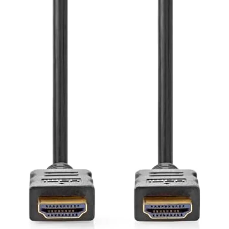 NEDIS High Speed HDMI Kabel mit Ethernet, 4K@60Hz, 18 Gbps, 0.50 m, Rund, PVC, Schwarz, ARC