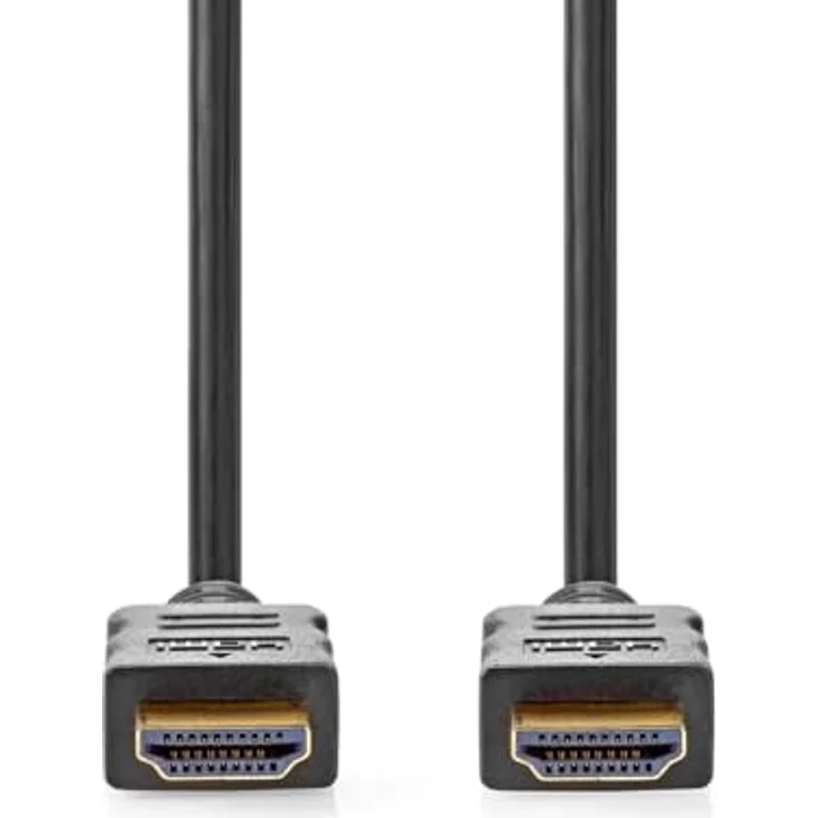 NEDIS High Speed HDMI Kabel mit Ethernet, 4K@60Hz, 18 Gbps, 0.50 m, Rund, PVC, Schwarz, ARC – Bild 1