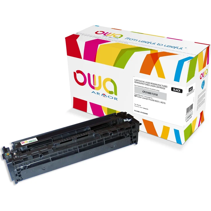 Armor OWA Toner BK, wiederaufbereitet, Schwarz, hohe Druckqualität und reduzierter ökologischer Fußabdruck
