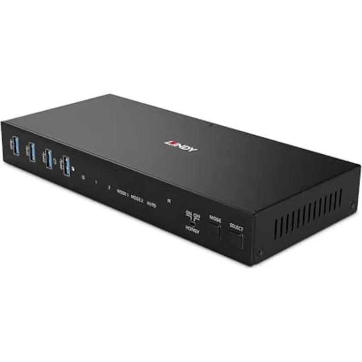 LINDY Lindy 39314 Dual Head USB 3.0 HDMI 4K60 Dual Head KVM Switch, Steuerung von 2 HDMI-fähigen PCs, 4K bei 60 Hz, USB 3.0 - Schwarz – Bild 1