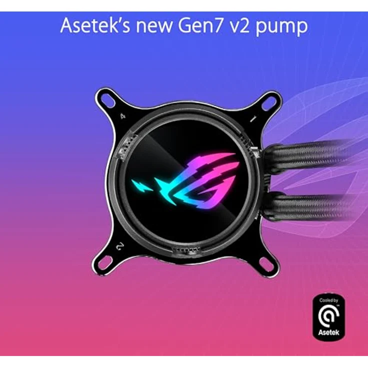 ASUS ROG STRIX LC III 240 ARGB All-in-One Flüssig-CPU-Wasserkühlung schwarz (2x adressierbare ROG ARGB-Lüfter, Asetek-Pumpe 7. Generation V2, kompatibel mit Intel LGA 1700, 1200, 115X, AMD AM5, AM4) – Bild 3