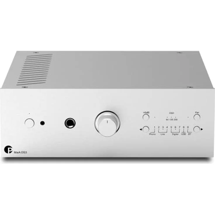 Pro-Ject MaiA DS3, leistungsstarker Stereo-Vollverstärker mit Bluetooth 5.0 aptX HD, Phono-in, USB, Silber – Bild 1