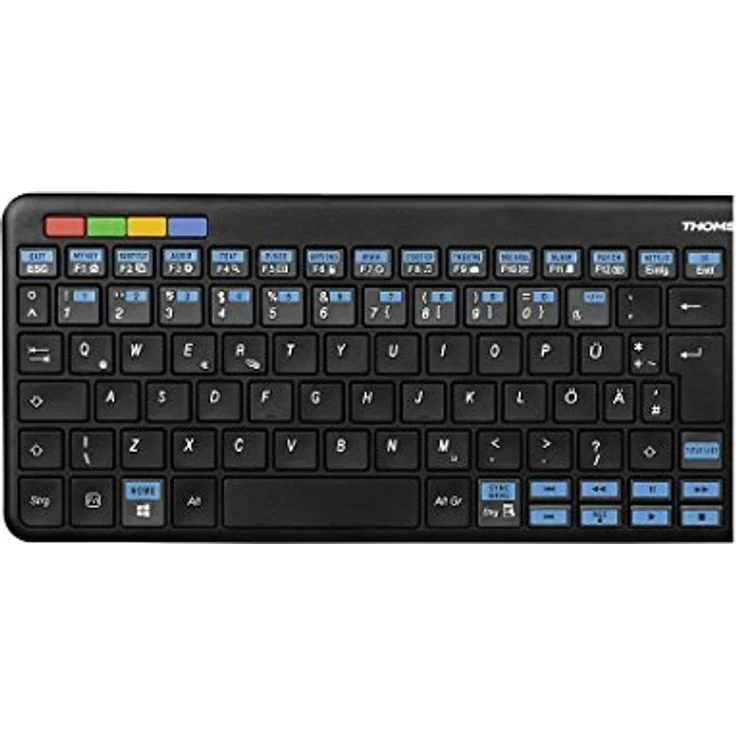 Thomson Funk-Tastatur für Sony Smart-TV mit 4in1 Universal-Fernbedienung (für TV-STB-Audio-PC, inkl. Touchpad-Maus, QWERTZ, beleuchtet, Multimedia-Tasten, lernfähig, wireless, 2,4GHz) schwarz – Bild 4