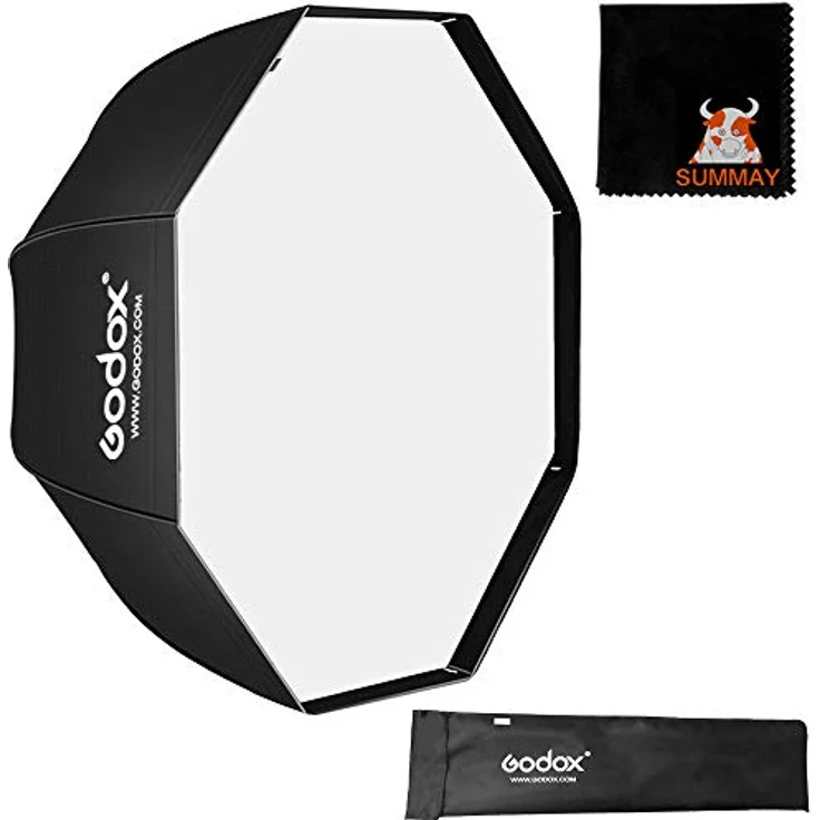 Godox Softbox 32 Zoll / 80cm Portable Achteckige Softbox Reflektor Schirm Softbox für Speedlite Studio Blitz Monolight Kamerablitz Blitzgerät Portrait mit Tragetasche (Softbox 80cm) – Bild 1