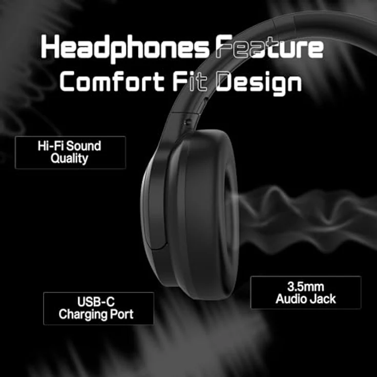 HiFuture Headphones Future Tour (black) (Kabellos), Kopfhörer, Schwarz, Silber – Bild 6