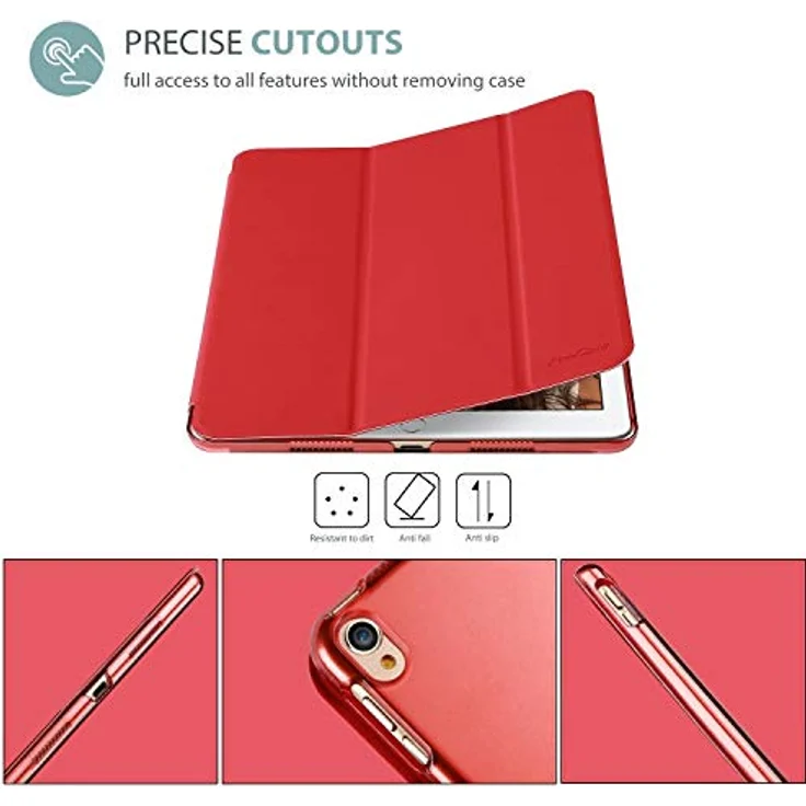 ProCase Hülle für iPad Air 3 (2019) / iPad Pro 10.5 (2017), Ultra Dünn Case Cover mit transluzenter Rückseite, Auto Schlafen/Wachen-Funktion - Rot – Bild 3