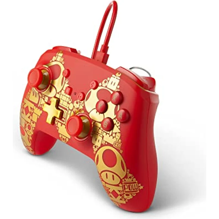 PowerA Enhanced Wired Controller - Golden Mario Rot, Gold (1516987-01) (Switch) – Bild 4