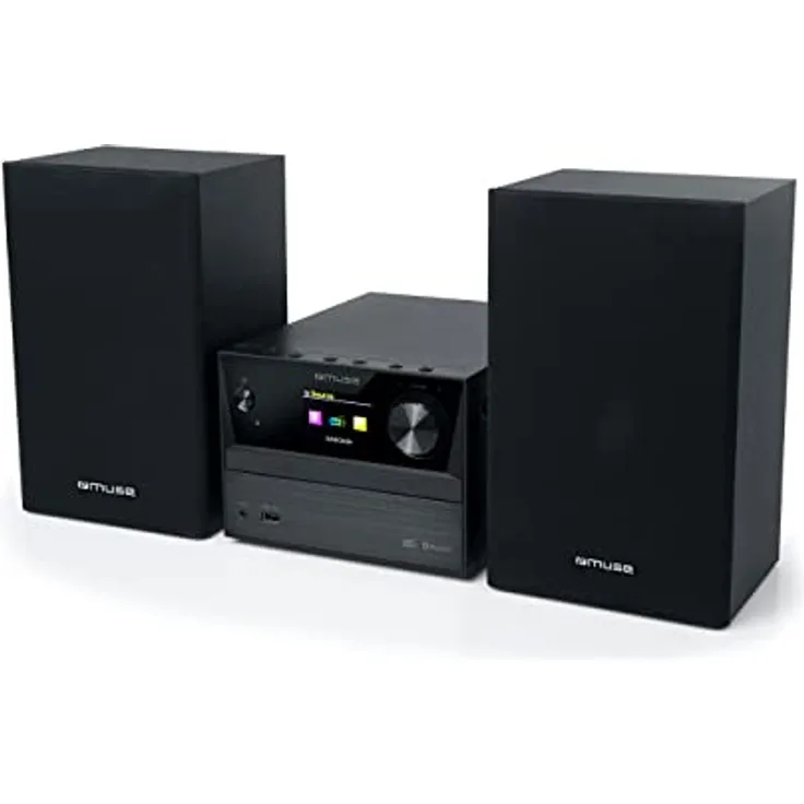 MUSE Stereoanlage, Kompaktanlage mit CD-Player & DAB Radio, Mini Stereoanlage mit 2 Lautsprecher, Musikanlage mit FM/DAB/DAB+ Digital-Radio, Bluetooth & AUX, MP3 & Spotify, Musik-Anlage Kompakt
