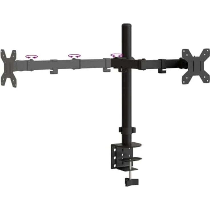 vidaXL Verstellbare Monitorhalterung, Tischhalterung mit C-Klemme für 1 Monitor, Metall, VESA 75/100 mm, Schwarz – Bild 4