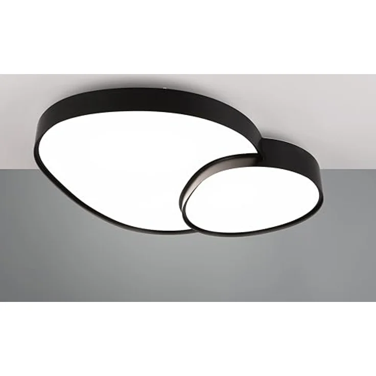 Trio Leuchten Deckenleuchte Rise 647519232, Metall Schwarz matt, Schirm Kunststoff Weiß, inkl. 45 Watt LED, Dimmbar, Lichtfarbe einstellbar – Bild 3
