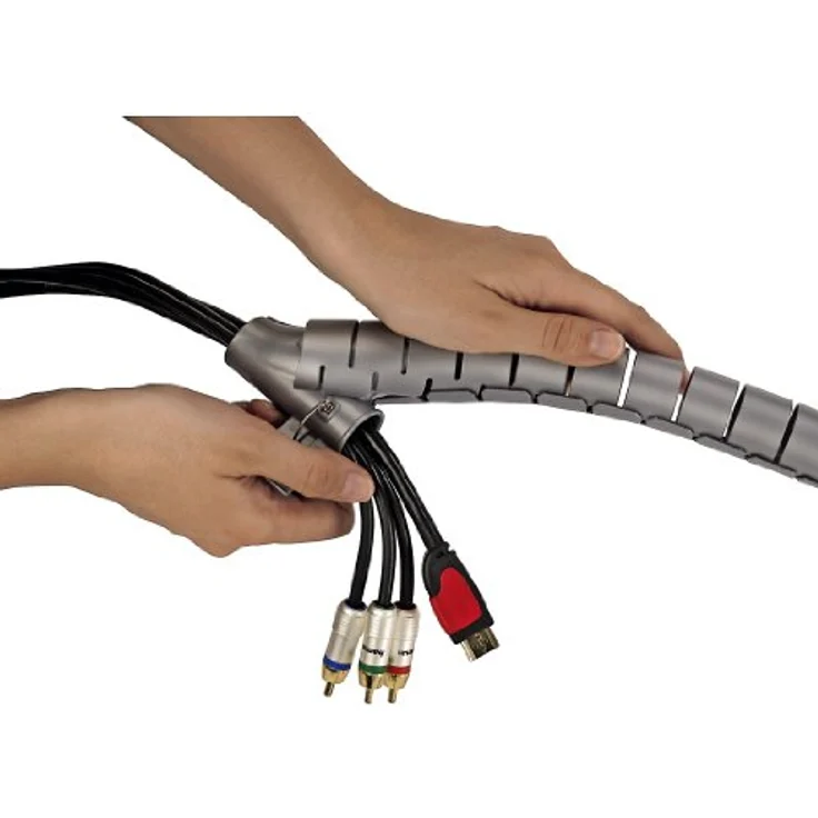 Hama Cable Bundle Tube Easy Cover, 1.5 m, 30 mm, silver – Bild 8